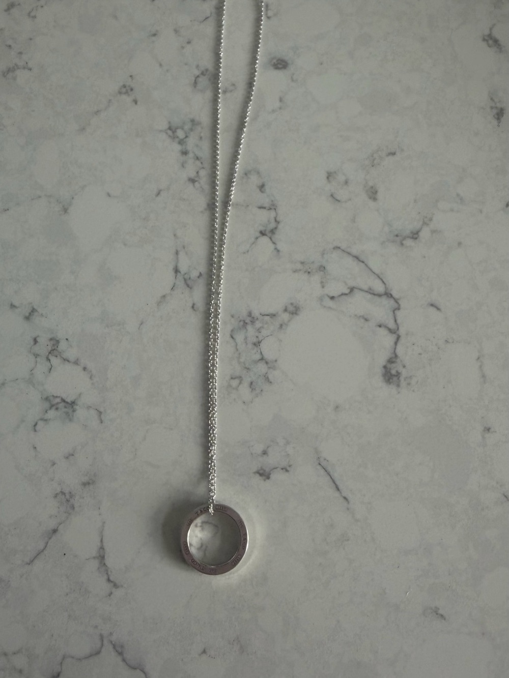 Tiffany & Co. Silver Open Circle Pendant Necklace